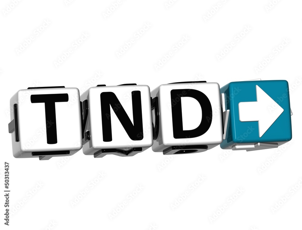 Poster 3d tunisian dinar currency tnd button click here block text
