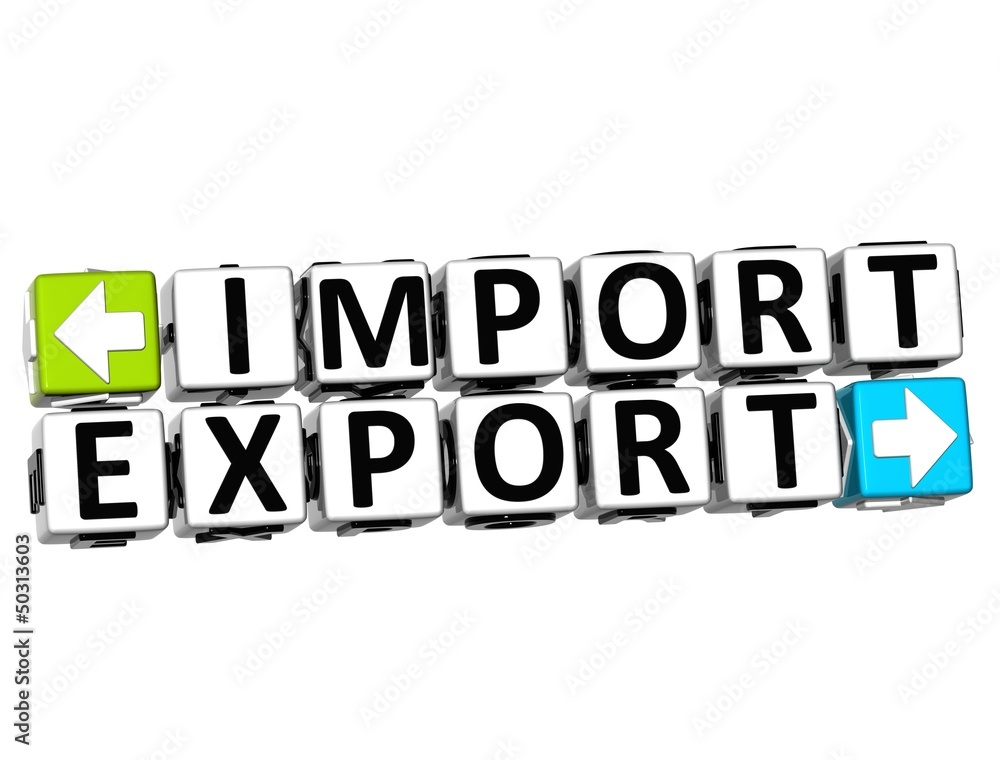 Poster 3d import export button click here block text