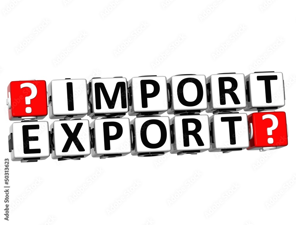 Poster 3d import export button click here block text