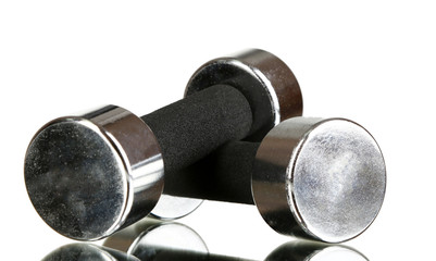 Dumbbells at 2 kg on grey background