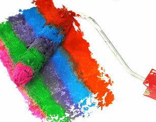 Farbrolle mit Farben