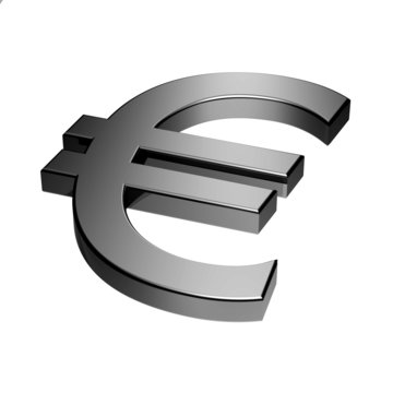 euro symbol on white background