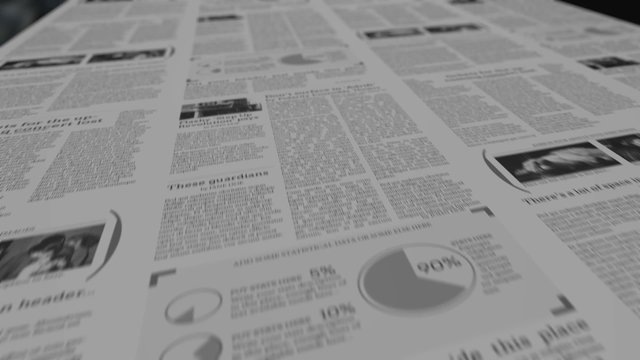 Newspapers coming out of the printing press loop