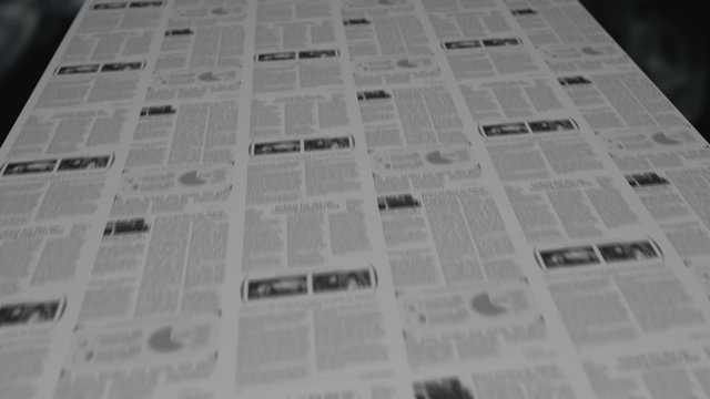 Breaking news out of a newspaper printing press