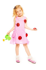 Spring blond little girl