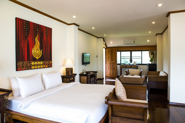 Interior of modern comfortable hotel room