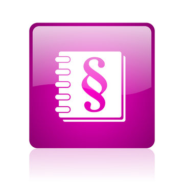 law violet square web glossy icon