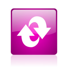 rotate violet square web glossy icon