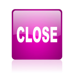 close violet square web glossy icon