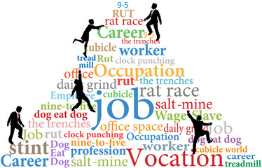 Business people climb job rat race work