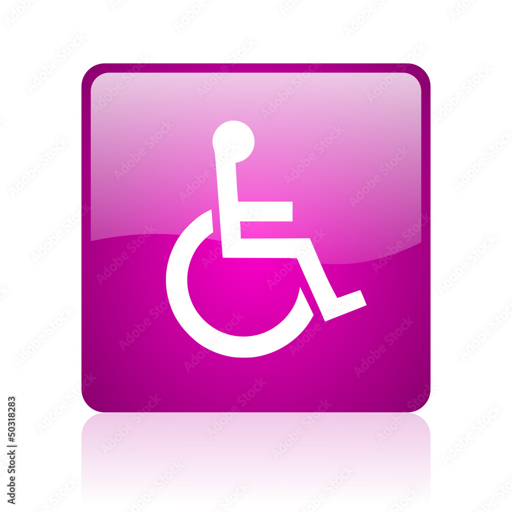Poster accessibility violet square web glossy icon