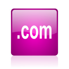com violet square web glossy icon