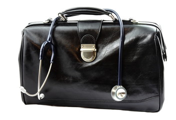 Doctor's bag with stethoscope