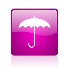 umbrella violet square web glossy icon