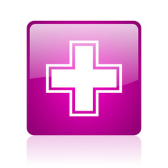 Obraz premium pharmacy violet square web glossy icon