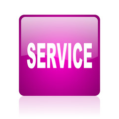 service violet square web glossy icon