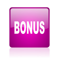 bonus violet square web glossy icon