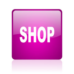 shop violet square web glossy icon