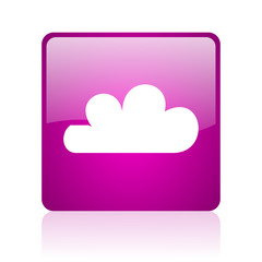 weather forecast violet square web glossy icon
