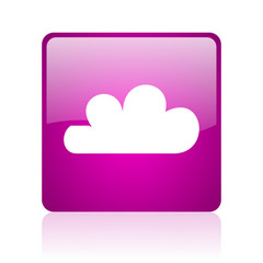 weather forecast violet square web glossy icon