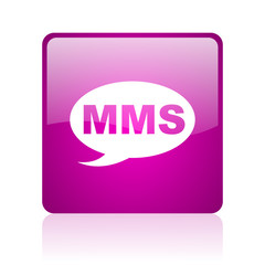 mms violet square web glossy icon