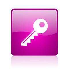 key violet square web glossy icon