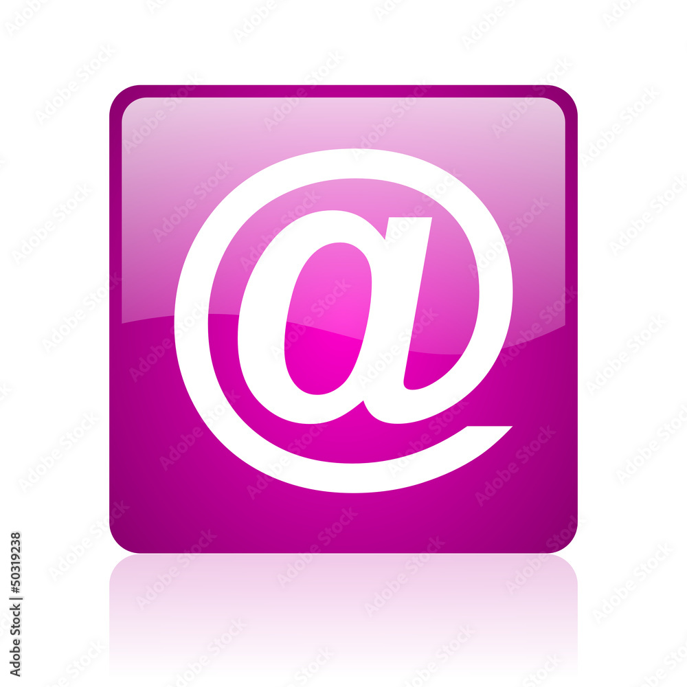Poster at violet square web glossy icon