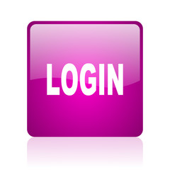 login violet square web glossy icon
