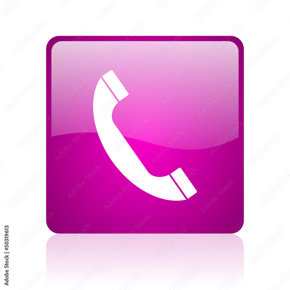 Poster phone violet square web glossy icon