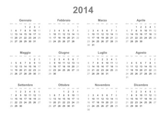 Italian 2014 calendar - obrazy, fototapety, plakaty