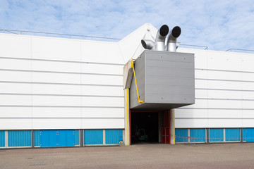 Factory building with a big ventilation system