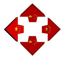 Chinese flag arrows illustration