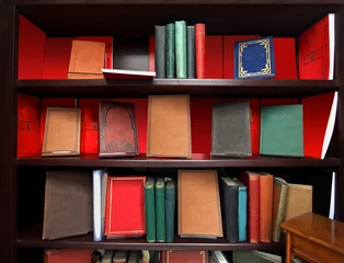 Afwasbaar Fotobehang Bibliotheek Oude boekenplank