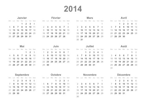 French calendar 2014