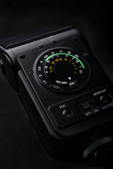 Macro shot of a flash control system of a camera
