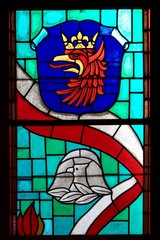 Szczecin - witraż z herbem - Gryf © konik60