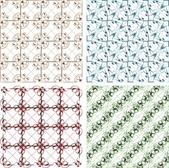 seamless vintage backgrounds set brown baroque pattern set