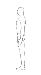 Naklejka premium man practicing yoga in position