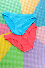 Womans panties, on bright background