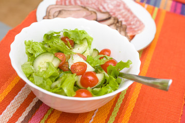 Salad In A White Bowl