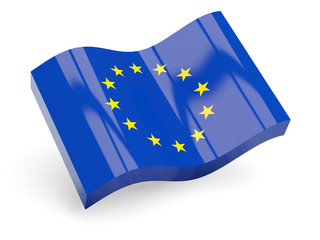 3d flag of european union isolated on white