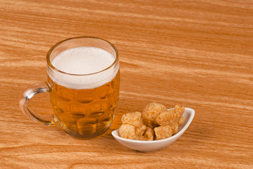 Beer and chicharrones
