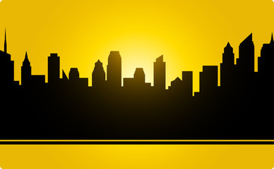 Obraz premium city landscape with sunset