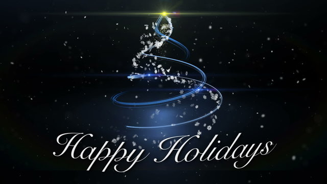 Happy Holidays Christmas Tree Animation Loop