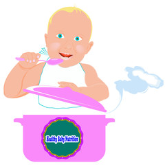 Healthy nutrition food for baby.Vector