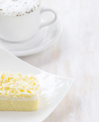 Cup of coffee and fresh cake