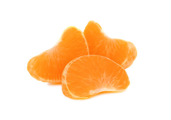 Three segments of mandarin (isolated)