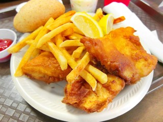 Breaded fish with french fries / fish fry