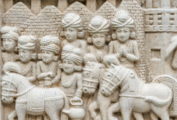 Ancient civilians caravan during the Buddha's lifetime