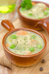 stew with chicken in a cream sauce closeup